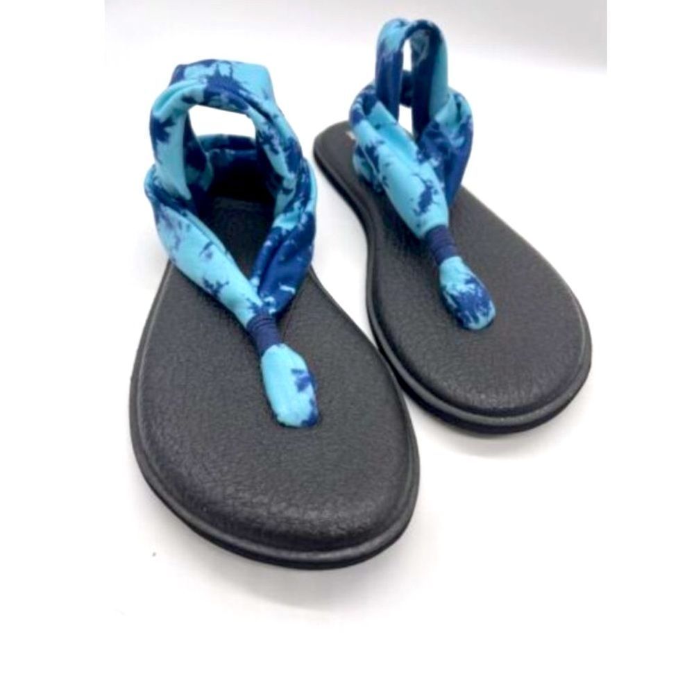 Sanuk yoga sling tye dye fabric thong sandals size 9